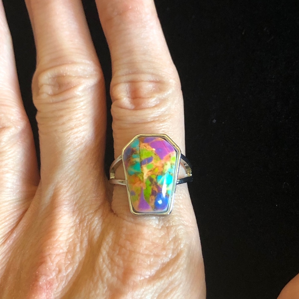 Colorful Abstract Geometric Ring